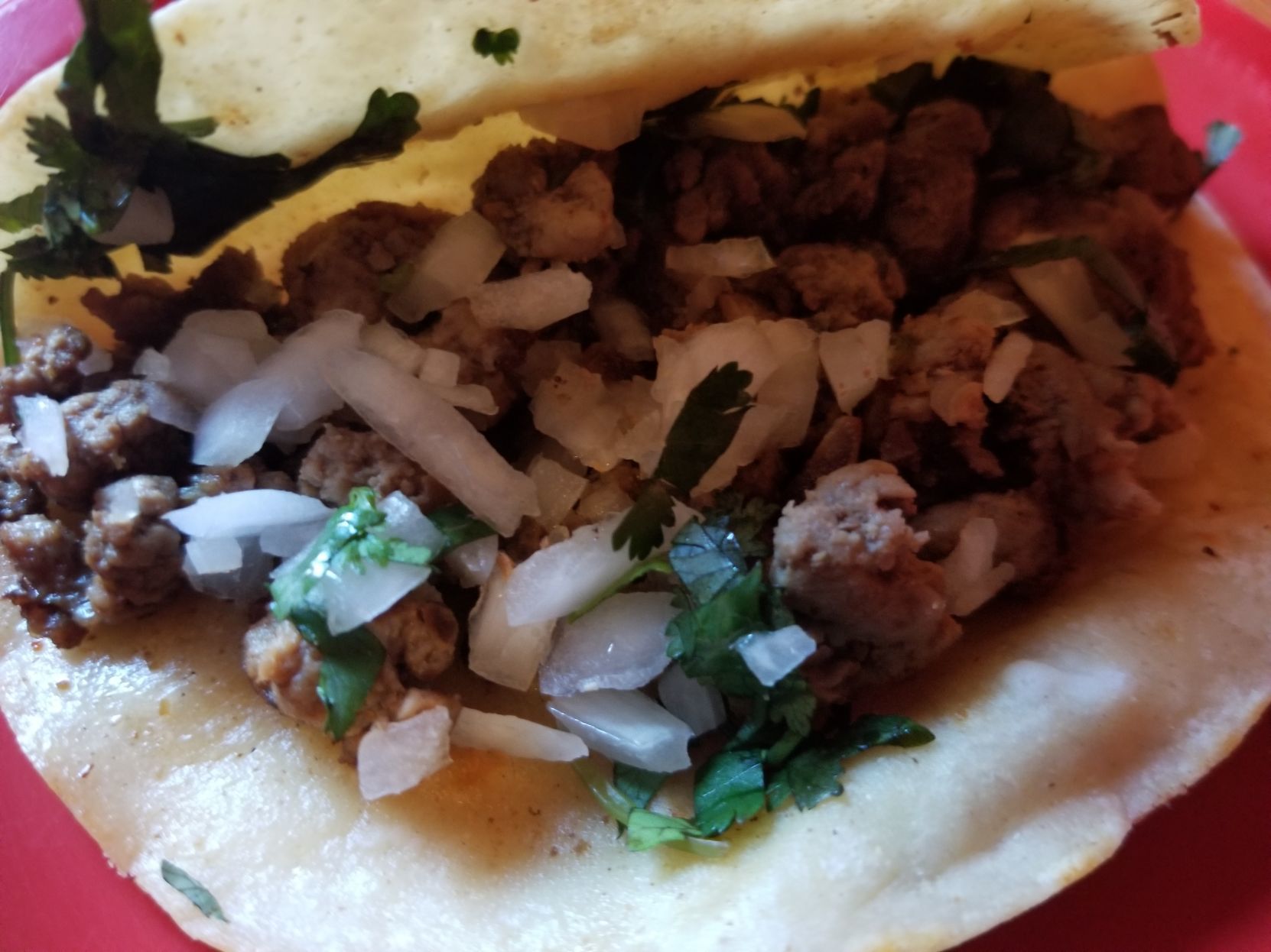 taco with fresh cilantro
